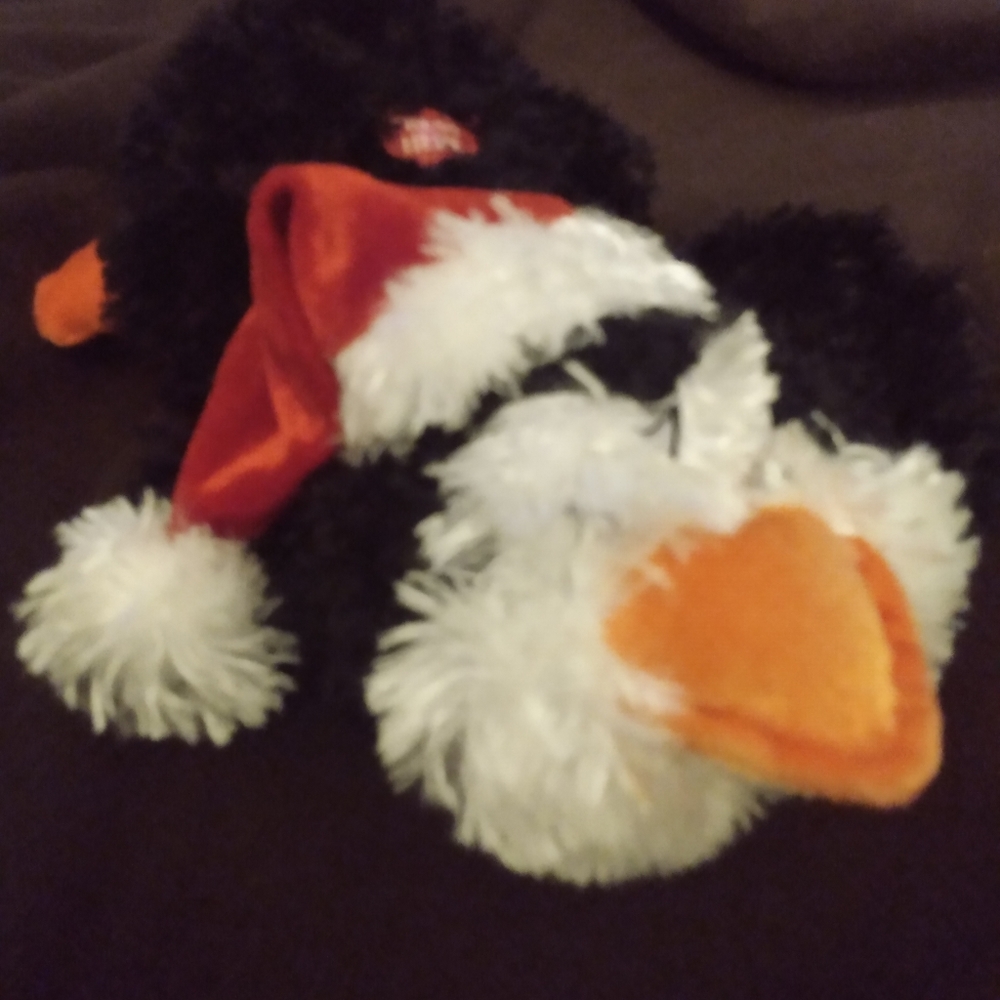 A penguin stuffed animal
